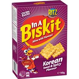 In A Biskit Ritz Korean Sweet & Spicy Crackers