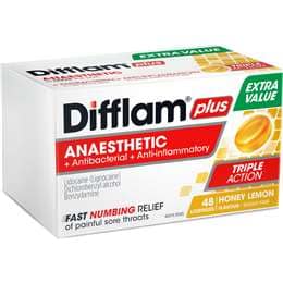 Difflam Plus Anaesthetic Lozenges Honey Lemon 48 pack