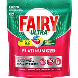 Fairy Ultra Platinum Plus Dishwasher Tablets Lemon 52 pack