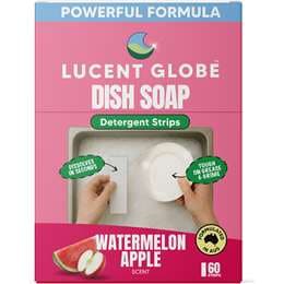 Lucent Globe Dish Soap Sheets Watermelon Apple 60 pack