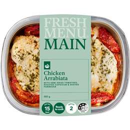 Woolworths Chicken Arrabbiata With Capsicum Tomatoes & Parmesan