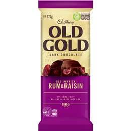 Cadbury Old Gold Jamaica Rum & Raisin Dark Chocolate Block