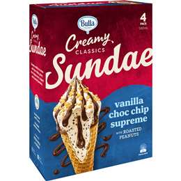 Bulla Creamy Classics Sundae Cones Vanilla Choc Chip