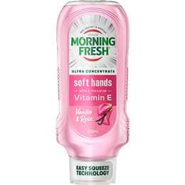 Morning Fresh Soft Hands Squeeze Dishwashing Liquid Vanilla & Rose 550mL