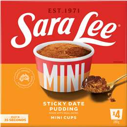 Sara Lee Mini Cups Sticky Date Pudding