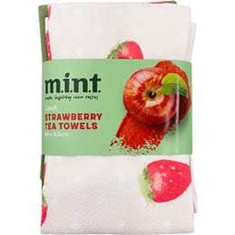 MINT Strawberry Tea Towels  3 pack
