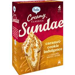 Bulla Creamy Classics Sundae Cones Caramel Cookie