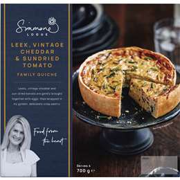 Simmone Logue Leek Vintage Cheddar & Sundried Tomato Quiche
