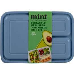 MINT Rectangle Meal Prep<br>Container & Lid... 5 pack