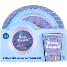 Bonbon Melamine Outdoor<br>Dining Set 5 pack