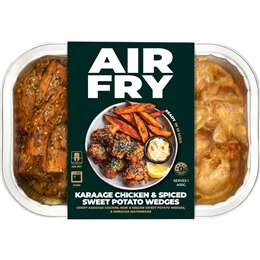 Air Fry Karaage Chicken & Spiced Sweet Potato Wedges