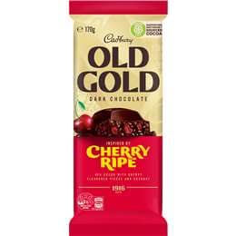 Cadbury Old Gold Cherry Ripe Dark Chocolate Block
