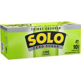 Solo Zero Sugar Lime Soft Drink Cans