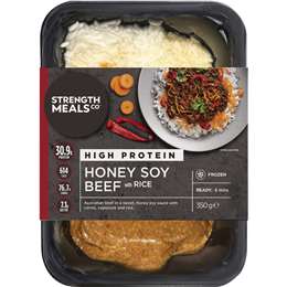 Strength Meals Co Honey Soy Beef With Rice High Protein