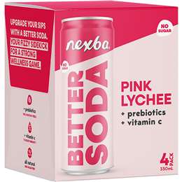 Nexba Better Soda Pink Lychee Cans