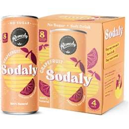 Remedy Sodaly Grapefruit Prebiotic Soft Drink Cans
