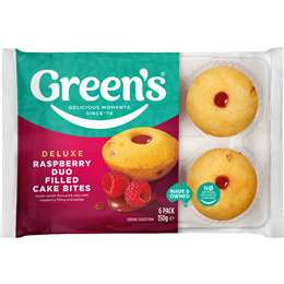 Green's Deluxe Raspberry Duo Filled Cake Bites 6 pack