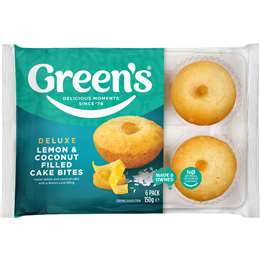 Green's Deluxe Lemon & Coconut Filled Cake Bites 6 pack
