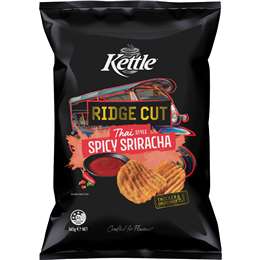 Kettle Ridge Cut Potato Chips Spicy Sriracha 165g