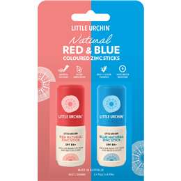 Little Urchin Natural Zinc Stick Red & Blue... 2 pack