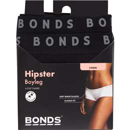 Bonds Ladies Hipster Boyleg Size 10 Assorted 2 pack