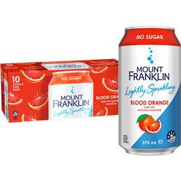Mount Franklin Lightly Sparkling Water Blood Orange 375mL x 10 pack