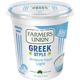 Farmers Union Greek Style Yogurt Light 500g