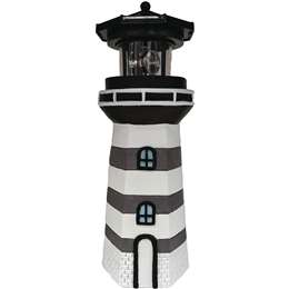 Mirabella Resin Solar Lighthouse Tower Light Black Each