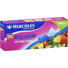 Hercules Ezy Slide Resealable Storage Bags 30 pack