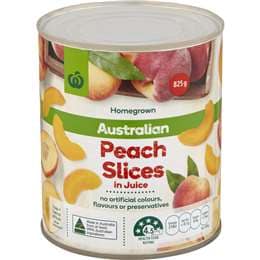 Woolworths Australian Peach Slices In Juice 825g