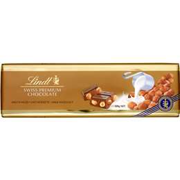 Lindt Gold Swiss Milk Hazelnut Chocolate Block 300g