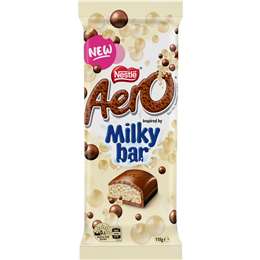 Nestle Aero Inspired By Milky Bar Chocolate Block 180g