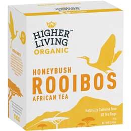 Higher Living Organic Honeybush Rooibos African Tea Bags 40 pack