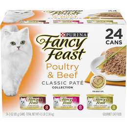 Fancy Feast Poultry & Beef Classic Pate Gourmet Cat Food Tins