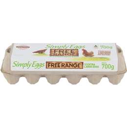 Simply Eggs 12 Extra Large Free Range Eggs 700g | Woolworths