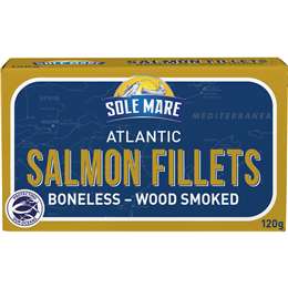 Sole Mare Atlantic Boneless Salmon Fillets Wood Smoked 120g
