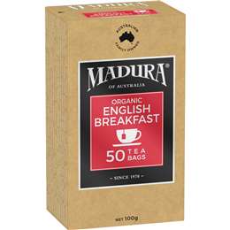 Madura Organic English Breakfast Tea Bags 50 Pack