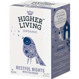 Higher Living Organic Restful Nights With Valerian Tea Bags