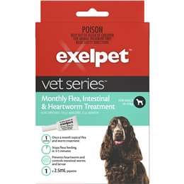 Exelpet Vet Flea Intestinal & Heartworm Medium Dog