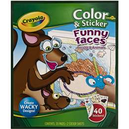 Crayola Funny Faces Colour & Sticker Each