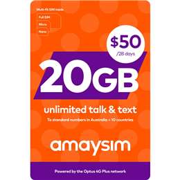 Amaysim Sim Starter Pack $50