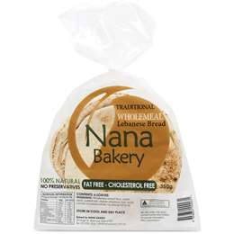 Nana Traditional Lebanese Bread Wholemeal 350g