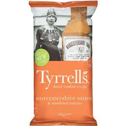 Tyrrell's Hand-cooked Worcestershire & Sundried Tomato Crisps 165g