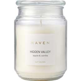 Haven 14.5cm Hidden Valley Apple & Vanilla Soy Blend Candle each