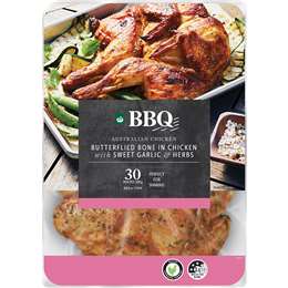 Woolworths BBQ Butterflied Chicken Sweet Garlic & Herb Marinade