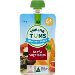 Woolworths Smiling Tums 6 Months+ Beef & Vegetables