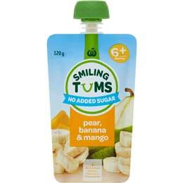 Woolworths Smiling Tums Pear Banana & Mango 120g
