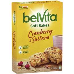 Belvita Cranberry & Sultana Soft Bake Biscuits 200g