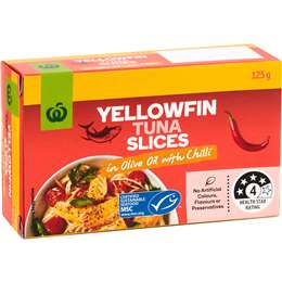 Woolworths Yellowfin Tuna Slices In Olive Oil With Chilli