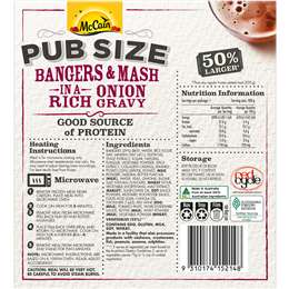 Mccain Pub Size Bangers & Mash Frozen Meal